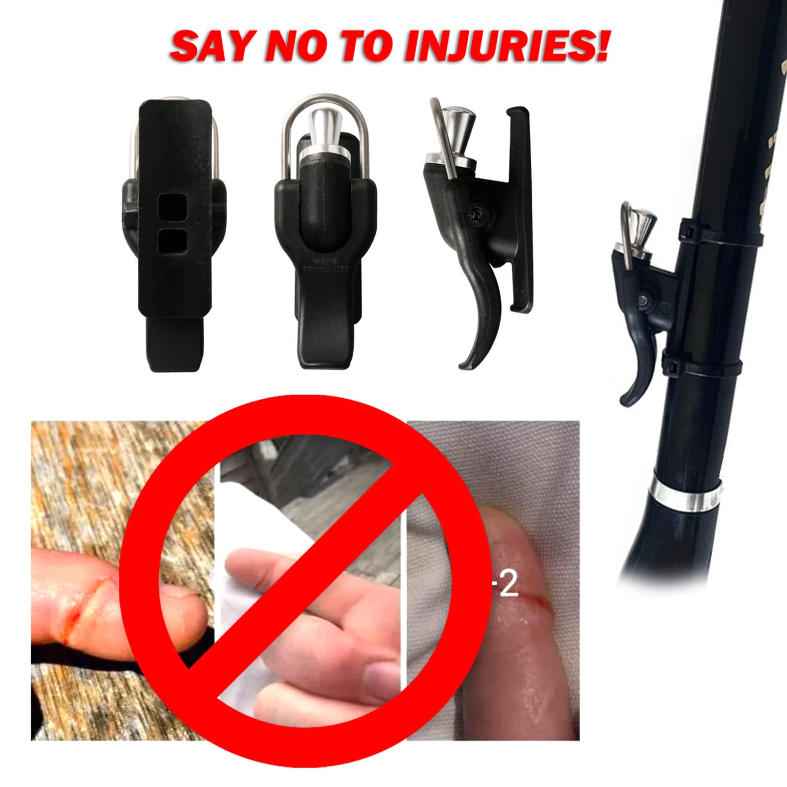 JoyFishing Cannon Surf Fishing Trigger aid,breakaway Sea Fishing Casting Trigger, Fixed Spool Casting Aid,easy to use Fixed Spool Casting Aid,safe Thumb Button Cannon Clip for fishermen (color B)