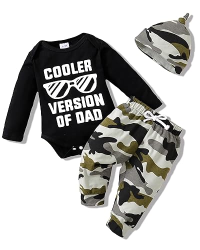 NZRVAWS Newborn Baby Boy Clothes Outfits Letter Prined Romper Pants Set Infant Baby Boy Clothing 0 3 6 9 12 18 Months - 3-6 Months - Black