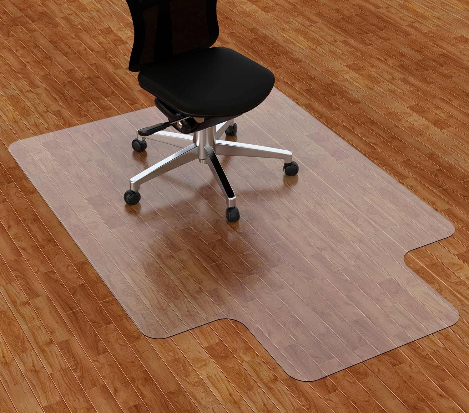 Amyracel Chair Mat for Hardwood Floor, 36” x 48” Computer Desk Chair Mat, Easy Glide Office Floor Protector Mat for Home Office For Hard Floor 48" x 36" With Lip