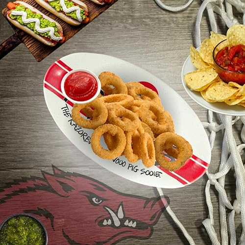 Miniatura 6 de Magnolia Lane Arkansas Razorbacks - Plato ovalado de melamina de alta resistencia de 12 pulgadas para fiesta en el estacionamiento, barbacoas, junto
