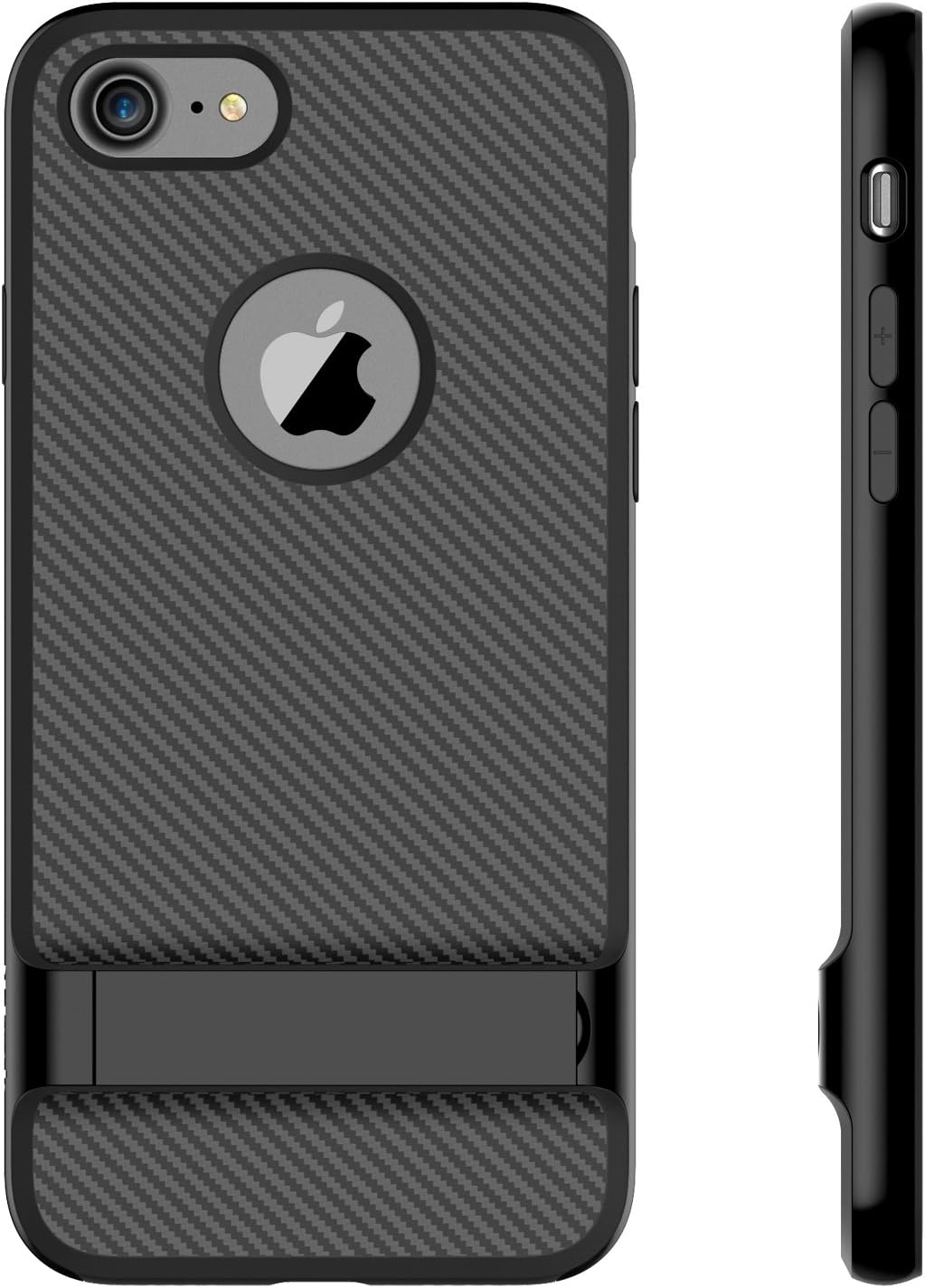 JETech Case for iPhone 8 iPhone 7 with Microfiber and Self Stand (Black)