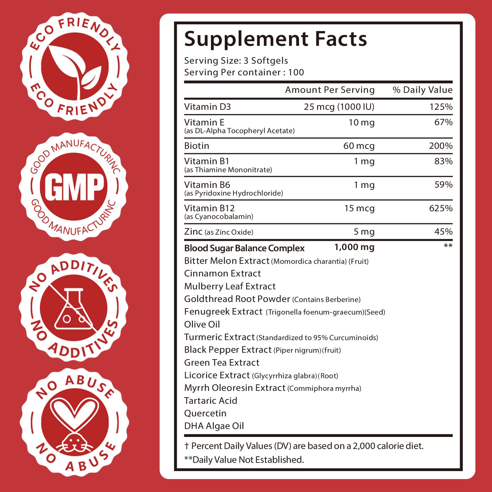 300 Softgels Blood Sugar Complex Supplement | 20+ Active Herbs-Berberine, Cinnamon, Bitter Melon, Mulberry Leaf, Fenugreek, Vitamins for Energy Level, Vitality Support | Clean Formula — Amazon image 8
