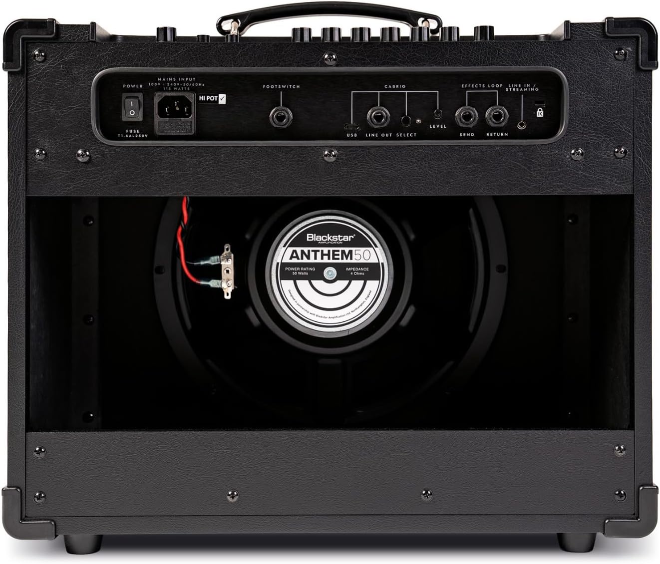 Rear panel connections of Blackstar ID:X-50 ampชีวิต