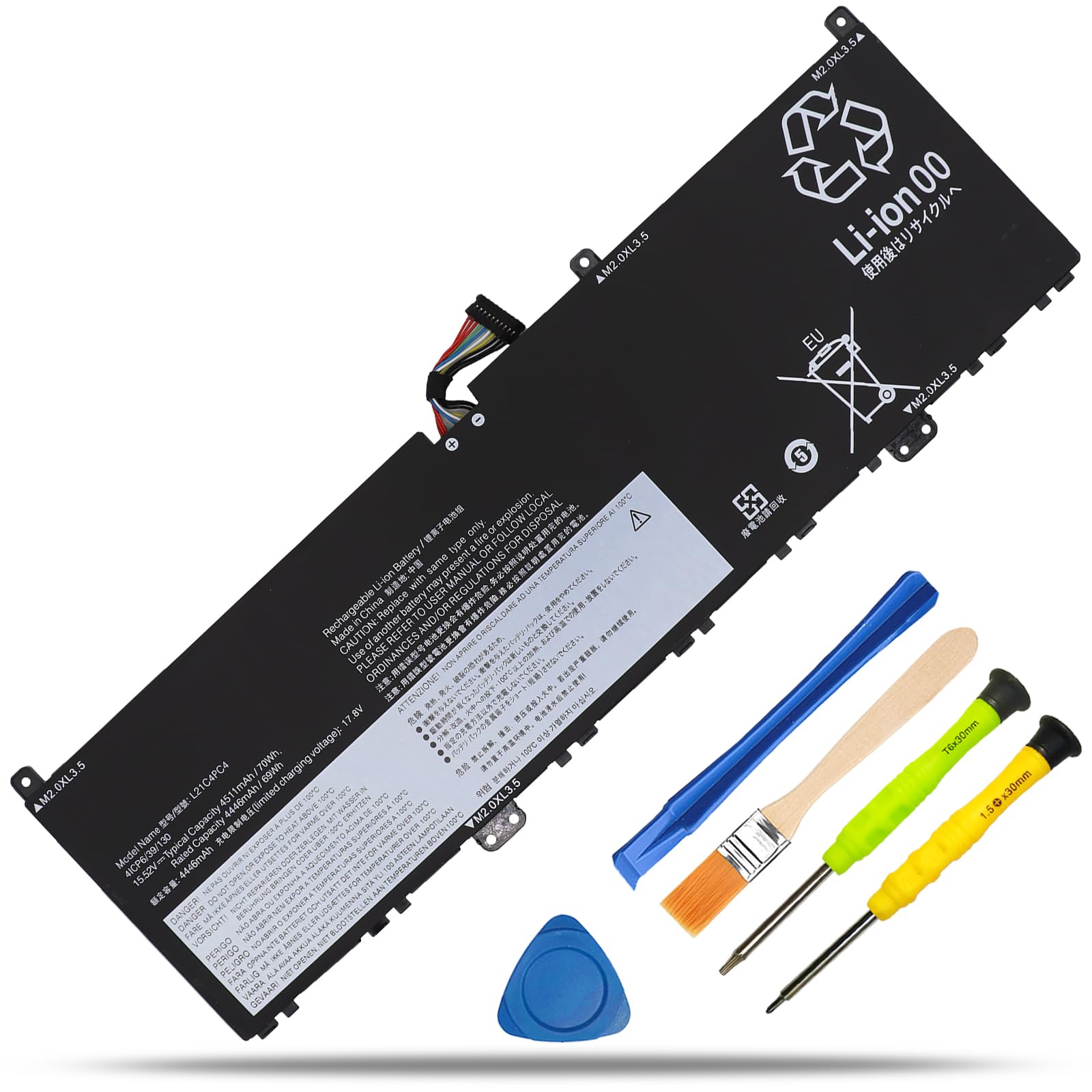 Photo 1 of RHKRKQN L21M4PC7 L21C4PC4 Laptop Battery Replacement for Lenovo Slim 7 ProX-14IAH7 ProX-14ARH7 / Yoga Slim 7 ProX-14IAH7 ProX-14ARH7 Series L21M4PE0 L21C4PE0 L21D4PC4 L21D4PE0 15.52V 70Wh 4511mAh