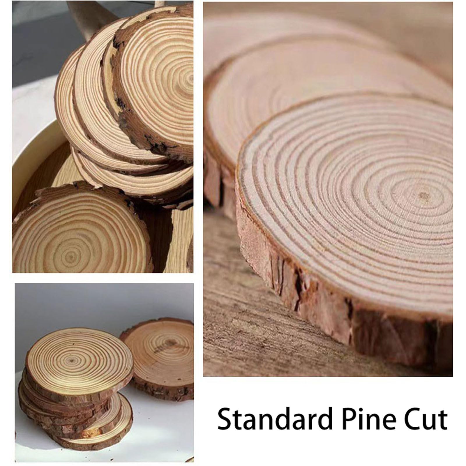 14 Rodajas De Madera Natural Sin Terminar Con Corteza, Discos Redondos De Madera Para Proyectos De Pintura Artesanal, Adornos Navideños Rústicos, Cen(Size:5.51-6.29in(14-16cm) thickness 0.59in(1.5cm))