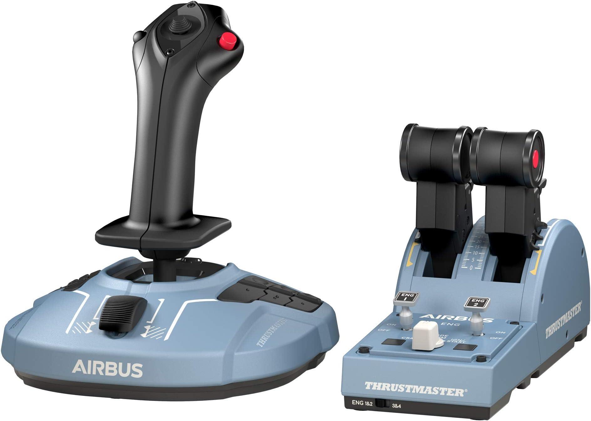 Thrustmaster TCA Officer Pack Airbus Edition: Ergonomic replicas of The World-Famous Airbus sidestick and Throttle Quadrant - Compatible with PC