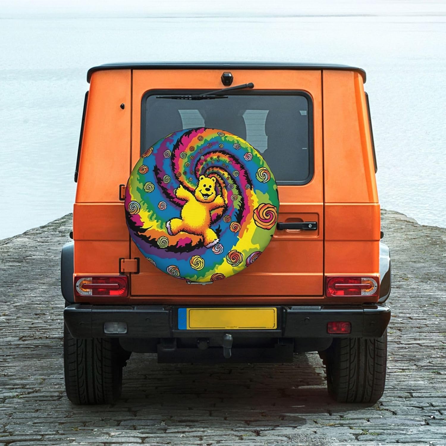 Spare Tire Cover Dust-Proof Wheel Cover Weatherproof Tire Cover Protectors Universal Wheel Tire Cover Dancing Thanksgiving Bear Camper Spare Tire Cover for Trailer Rv SUV Truck Travel 14 Inch
