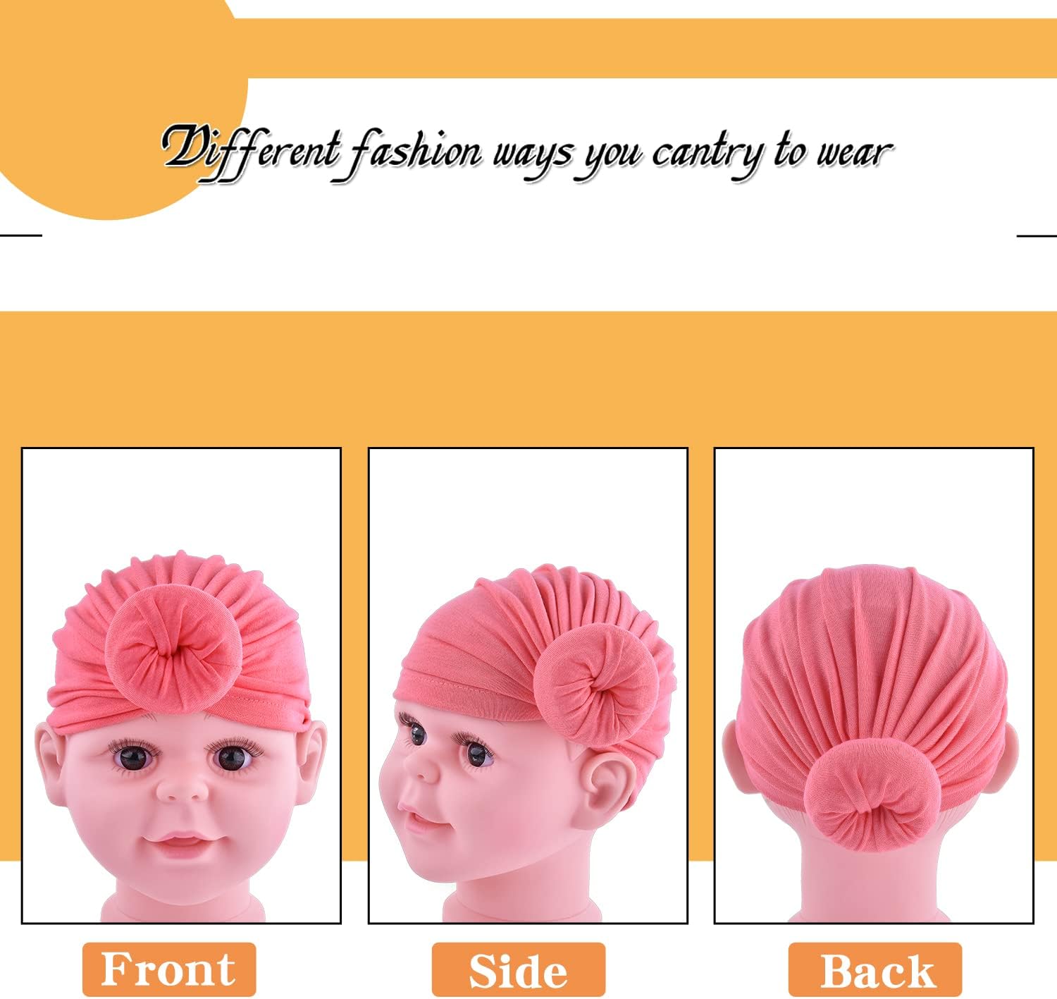 6 Pieces Baby Turban Hats Cotton Infant Knot Beanie Turbans for Newborn Girls Boys Soft Head Wrap Toddler Kids Cap - Image 8