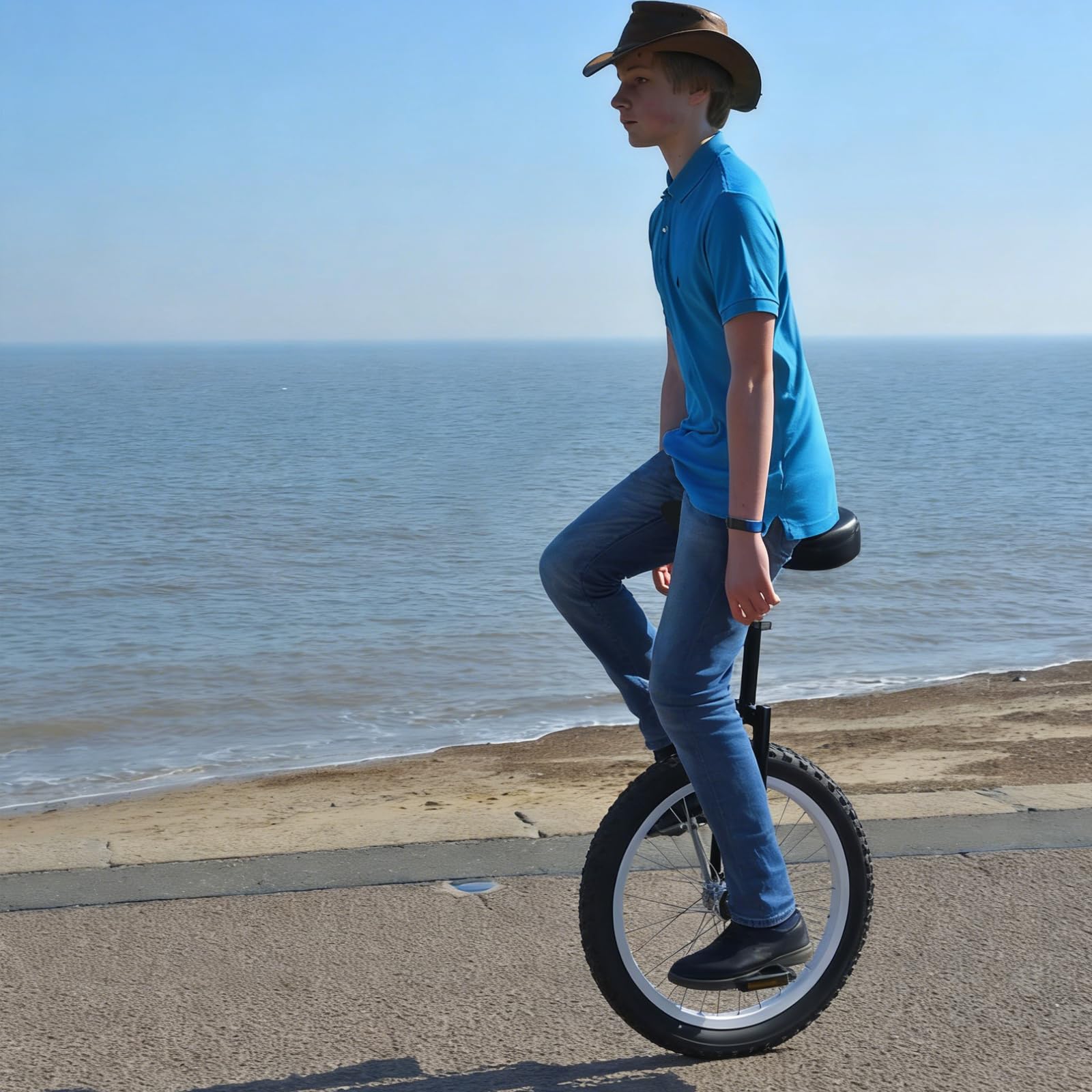 tonchean Monociclo de 16 pulgadas Unicycle Balance Training Altura regulable Monociclo para niños principiantes y profesionales Unisex