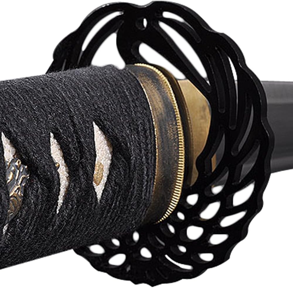 Handmade Sword - Stainless Steel Unsharpened Iaido Training Katana/Wakizashi Sword, Handmade, Full Tang, Black Scabbard (Crane-Wakizashi)