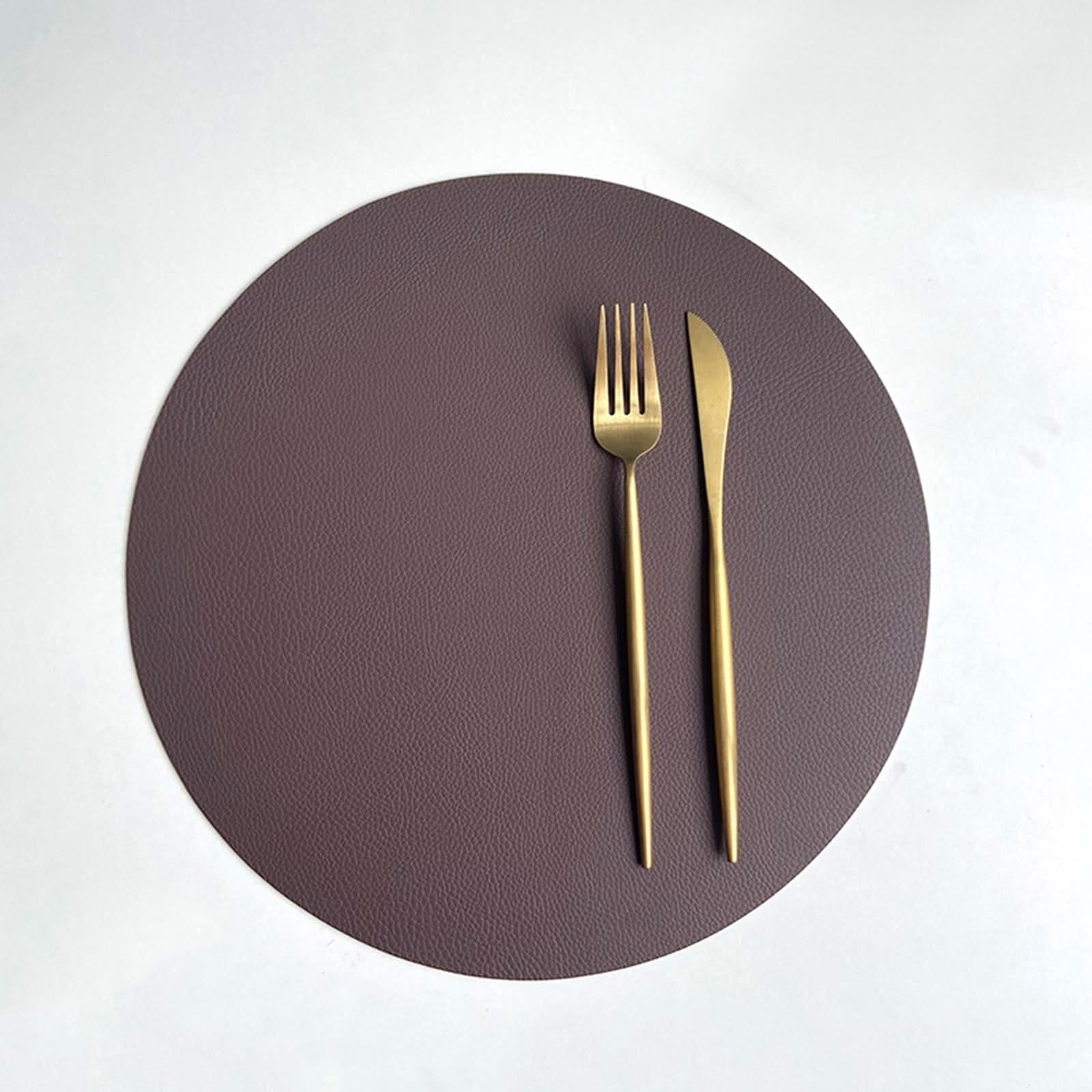Placemats Boho - Juego de 4 manteles individuales (32 cm, reversibles, en dos colores, piel, café, beis, blanco)