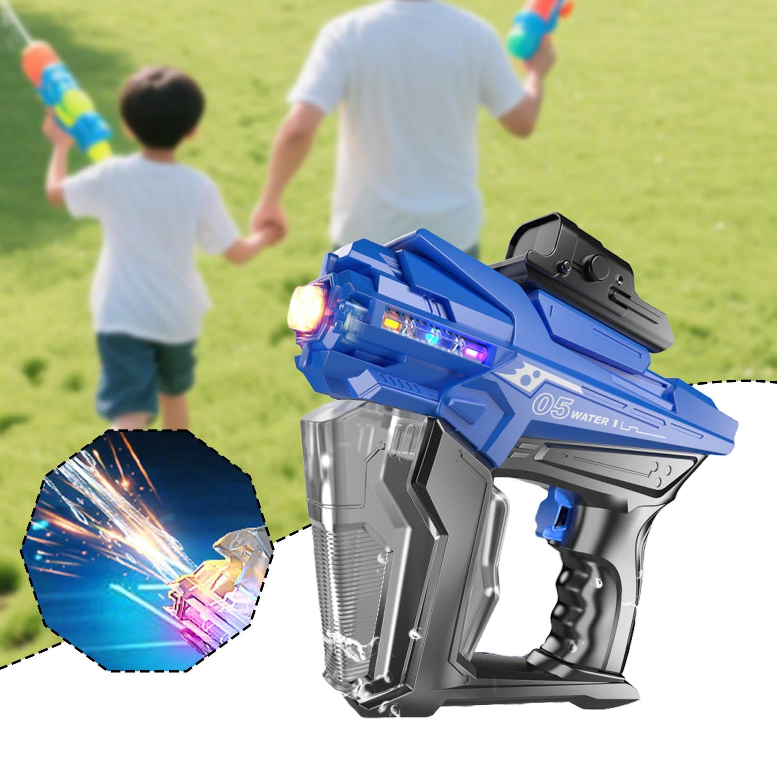 MagiDeal Giocattolo Elettrico Ad Acqua Ricaricabile Tramite USB con Spruzzatore d'Acqua Leggero per Bambini per Cortili