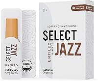 Vista 8 de D'Addario Organic Select Jazz Filed - Cañas de saxofón soprano – Cañas de saxofón – Selladas individualmente – 2 medianas, paquete de 5