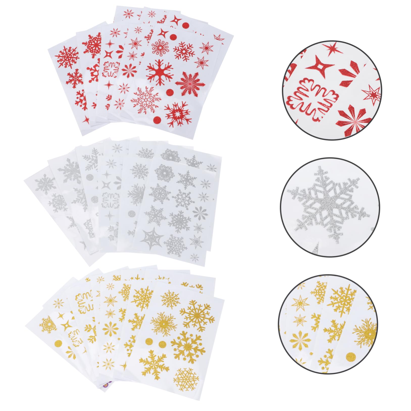 IMIKEYA 54 Pièces autocollant de verre decoration vitrine noel décoration fenêtre noel autocollants de fenêtre de flocon de neige d'hiver Noël décalcomanies de flocon de neige
