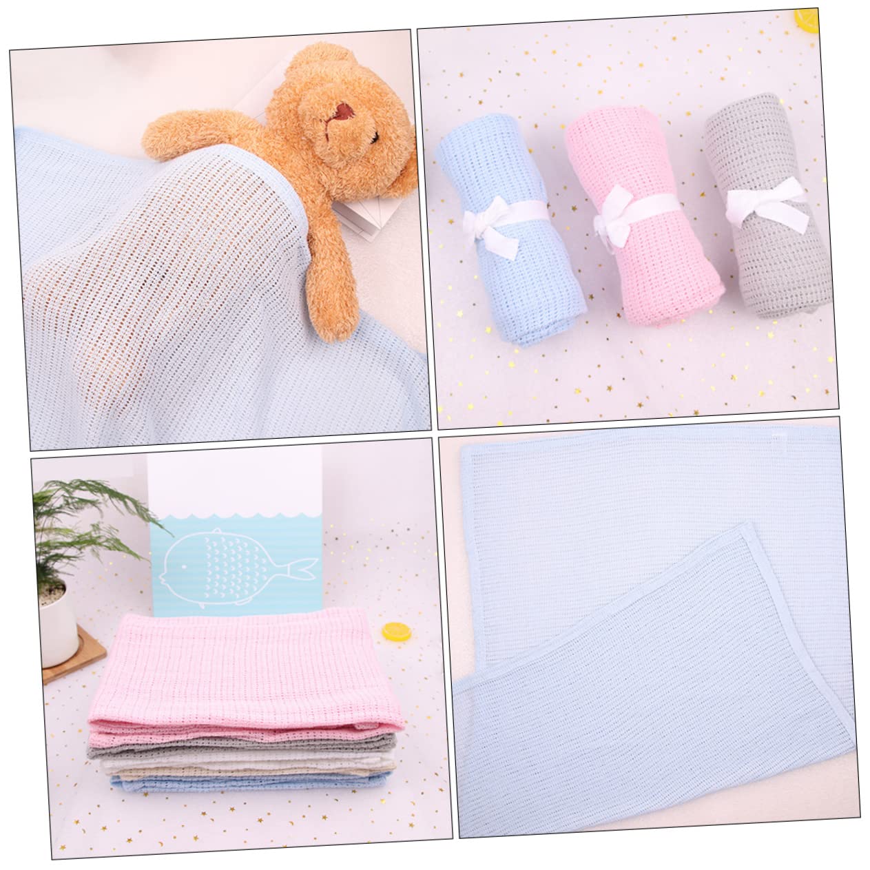 Genérico Envolvente De 3 Piezas para Guardería De Algodón para Niños Y Niñas Tacto Cómodo Multifuncional Ideal para Cochecitos Y Cunas.