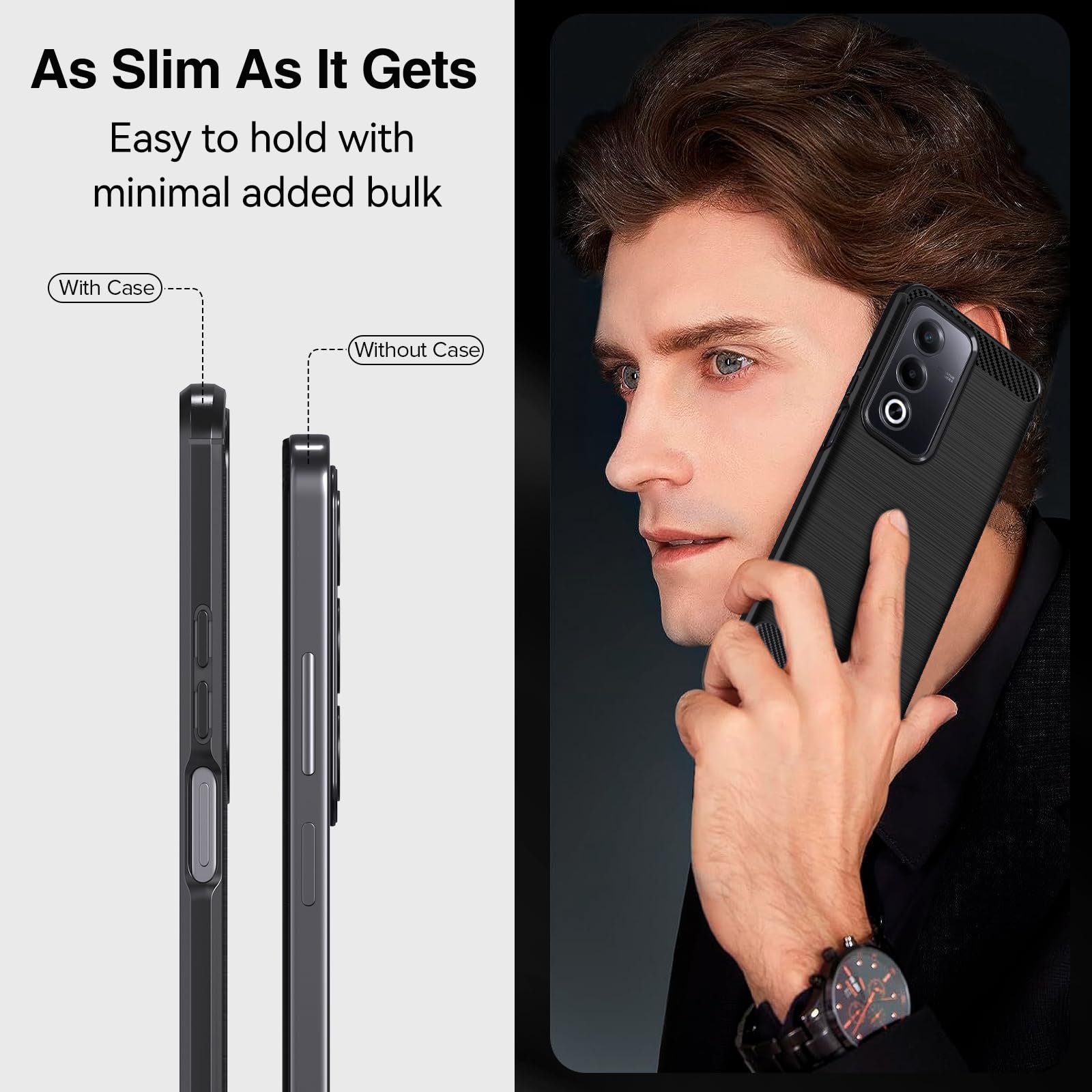 iVoler Etui do Oppo A80 5G z 2 szt. szkła hartowanego, [odporne na wstrząsy wojskowe] etui ochronne, smukłe miękkie silikonowe TPU odporne na odciski palców i zarysowania, czarne