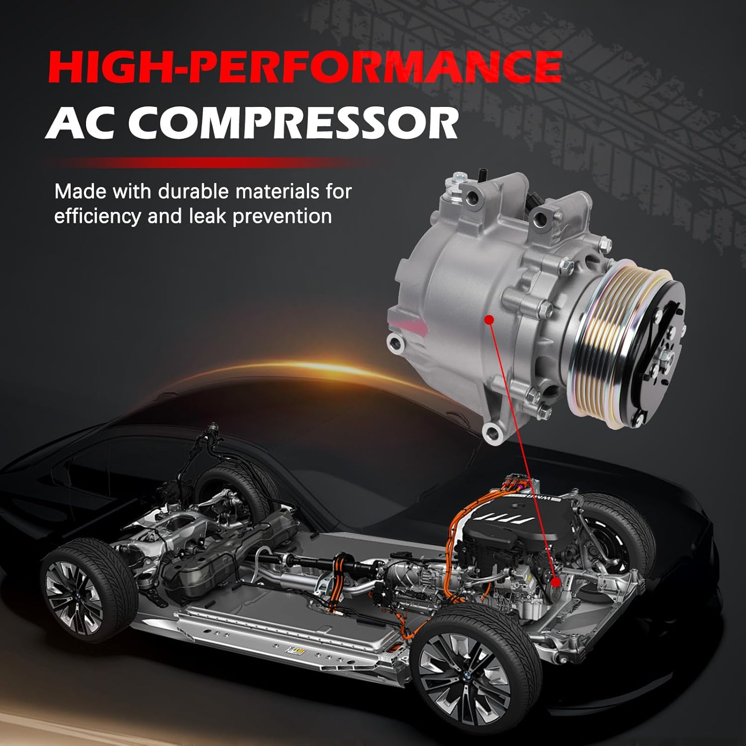 AC Compressor for Civic 2012-2015 1.8L, ILX 2013-2015 2.0L, Air Conditioning Compressor with Clutch Replace for 38810R1AA01 98584