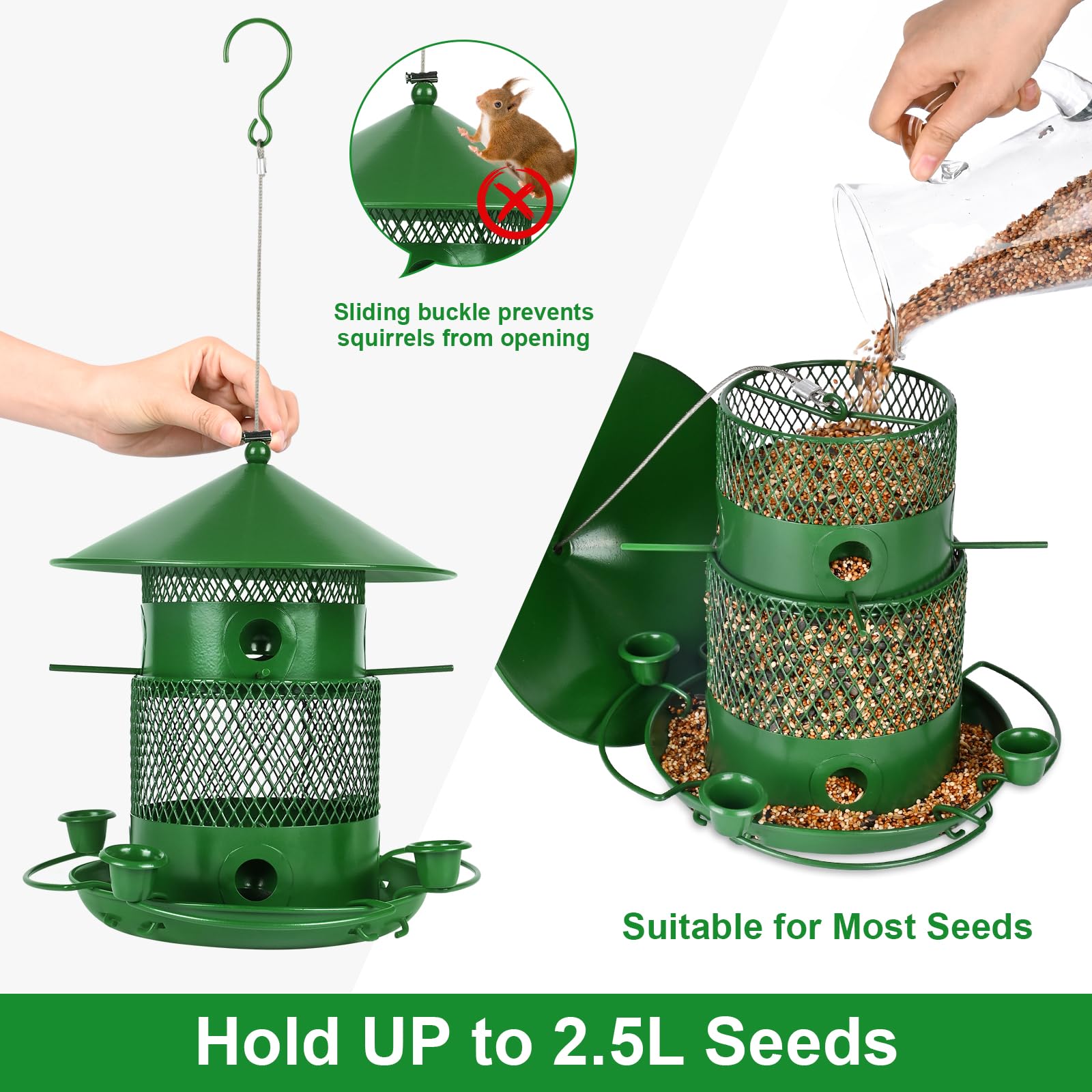 LUXUS-VOGELHAUS 28810 Grote voederzuil inclusief standaard, vogelvoederdispenser van kunststof, voederstation voor wilde vogels, voederplaat voor de tuin, 16,5 x 16,5 x 138,5 cm, brons