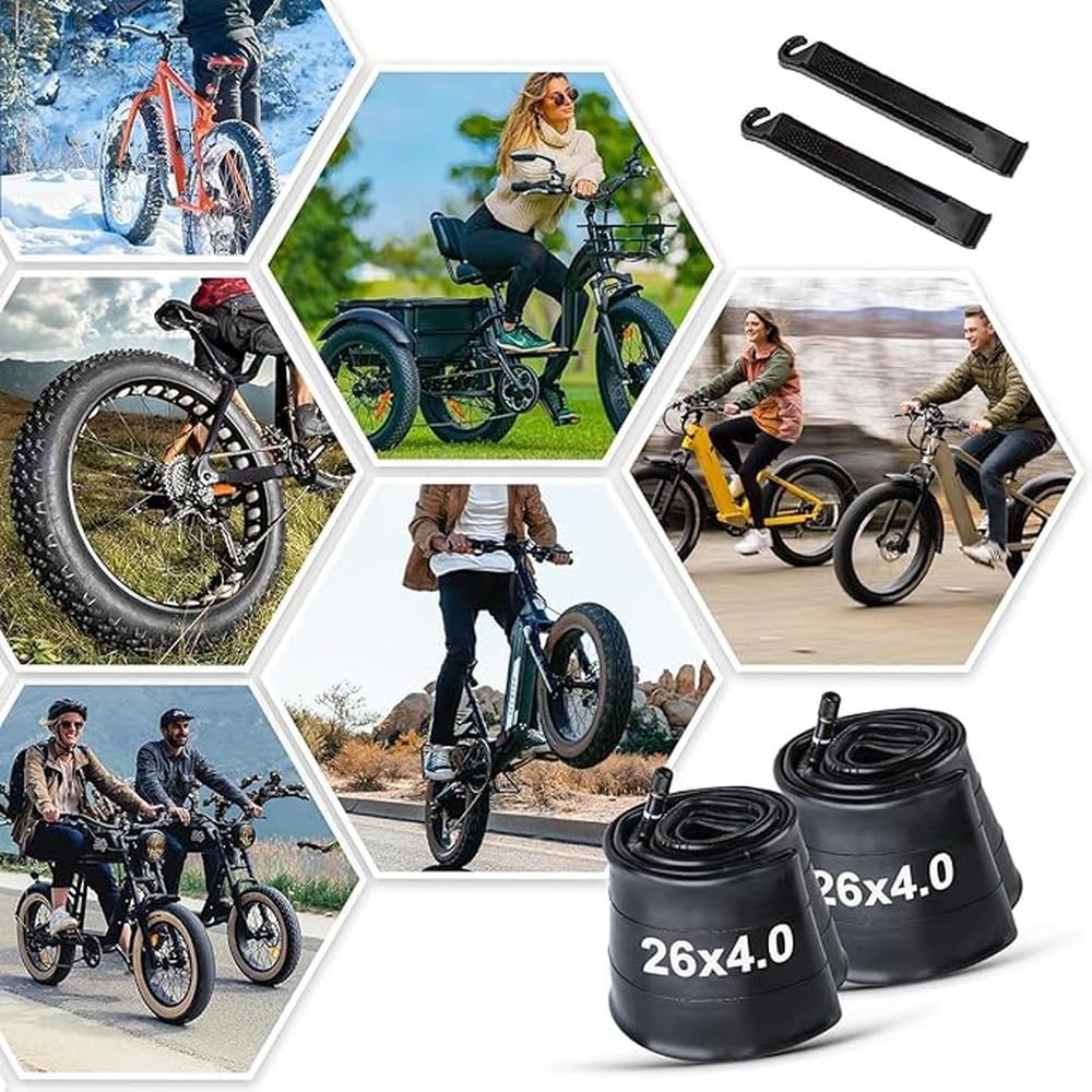 Camera d'aria 16x4 Camera d'aria per pneumatici per bici ad | proprietà di assorbimento degli urti, resistenza e isolamento elettrico. Facile installazione. Il kit interno ha due leve