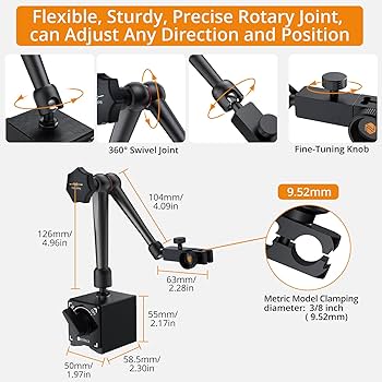 Neoteck 1"/25.4mm (0.0005"/0.01mm) Digital Indicator Set Dial Indicator And Magnetic Base Set