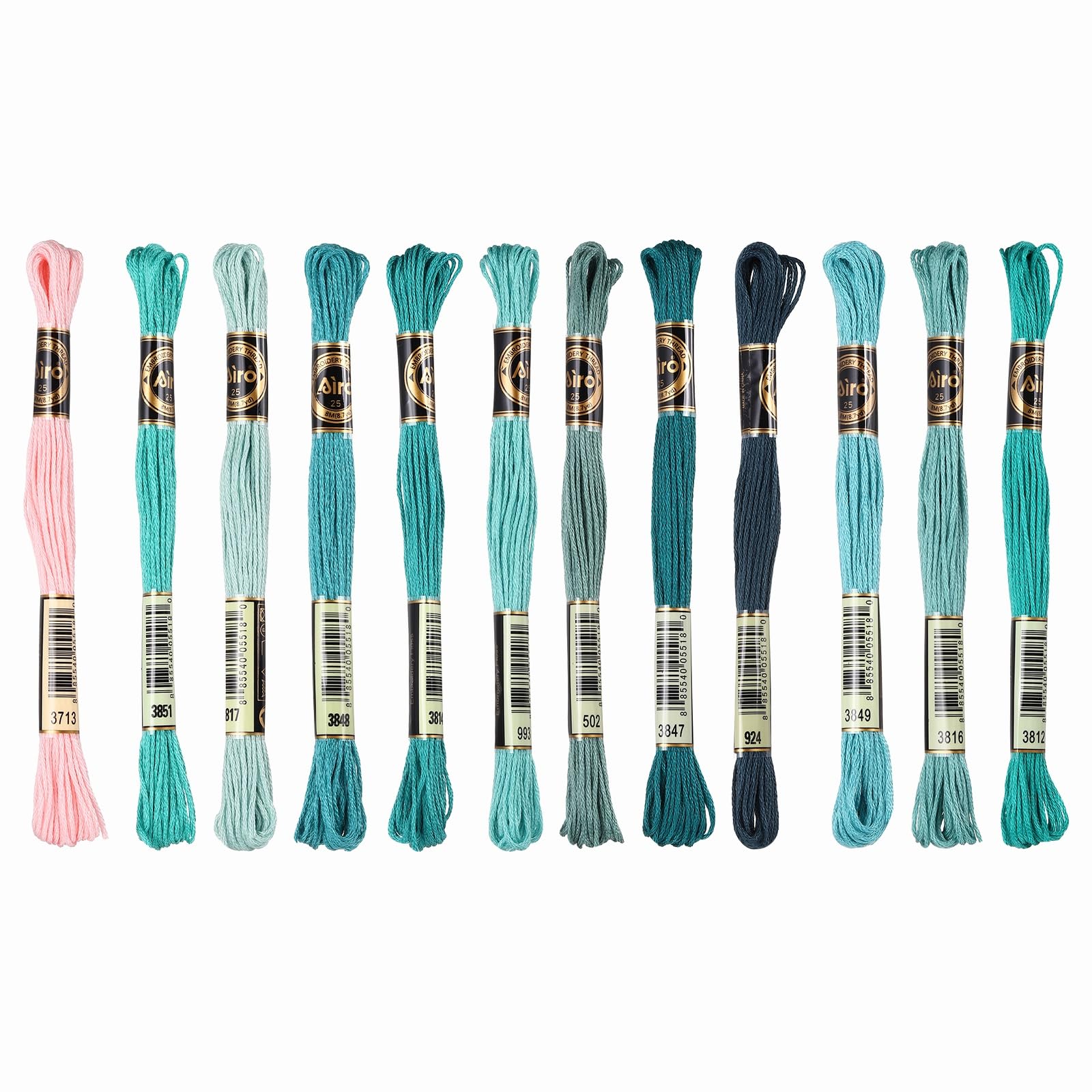 PATIKIL 12 Skeins Embroidery Floss Polyester Embroidery Threads Bracelets String for Cross-Stitch Hand Embroidery, Dark Green