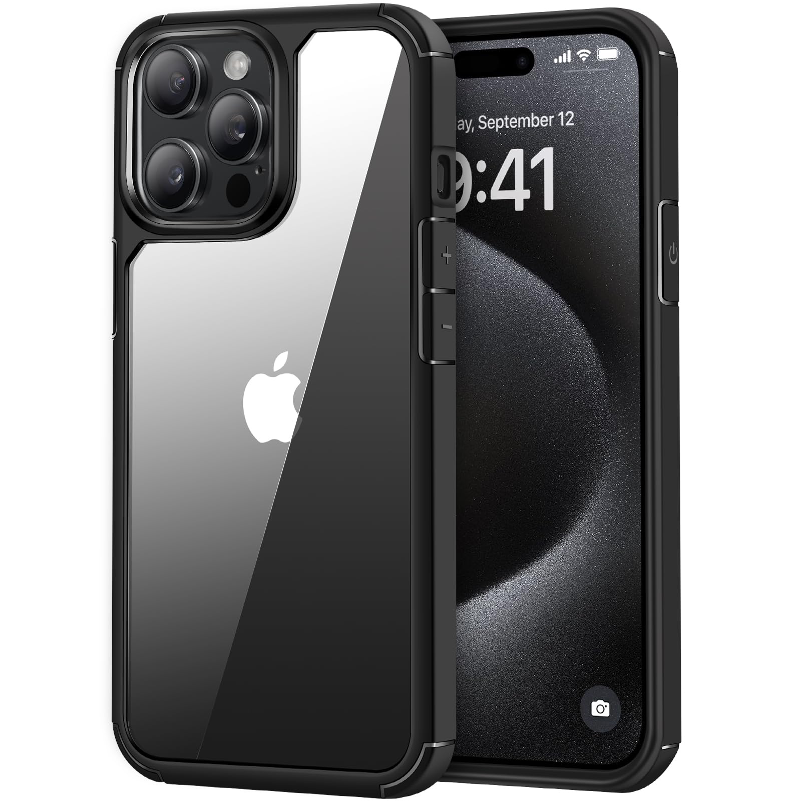 TENDLIN Cover iPhone 15 Pro Max Rigido Opaco Traslucido Resistente Custodia per iPhone 15 Pro Max - Nero