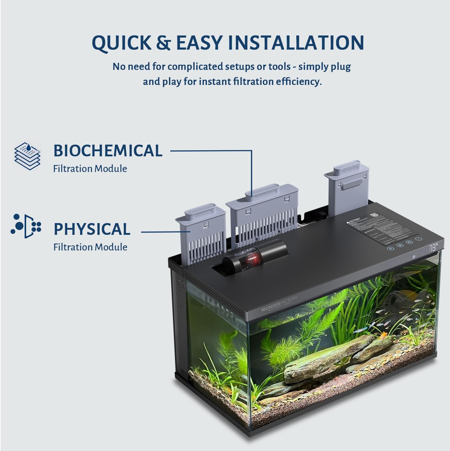 Wonderfactory S1 Fish Tank Filter Replacement Cartridge for S1 Smart Fish Tank, Internal Biological Filtration Media Blocks Aquarium Accessories Bio Cleaning for Crystal Clear Water