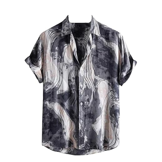DHRUVI Trendz Men's Rayon Casual Shirt | Stylish Printed Shirts for Man | Half Sleeve | Summer Button Down Shirt's for Mans