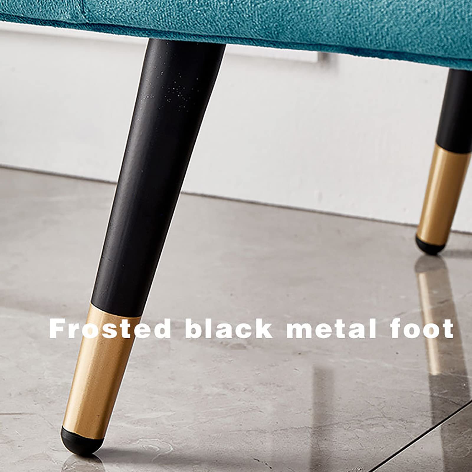 100 * 47 * 43 CM Banco de Almacenamiento de Terciopelo Moderno Otomano, Banco Tapizado de Almacenamiento en el Extremo de la Cama, Banco Decorativo Tapizado Rectángulo con Patas de Metal par