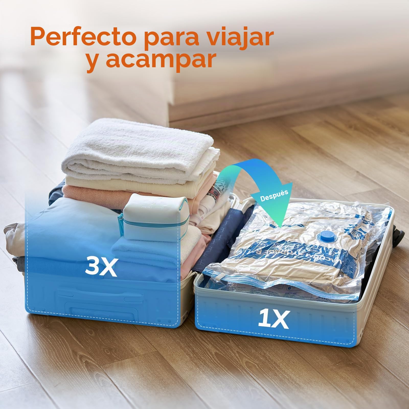 Bolsa de vacío con bomba eléctrica (12 unidades, 3XL, 3L, 3M y 3S), ideal para ropa de cama, edredones, colchones y viajes