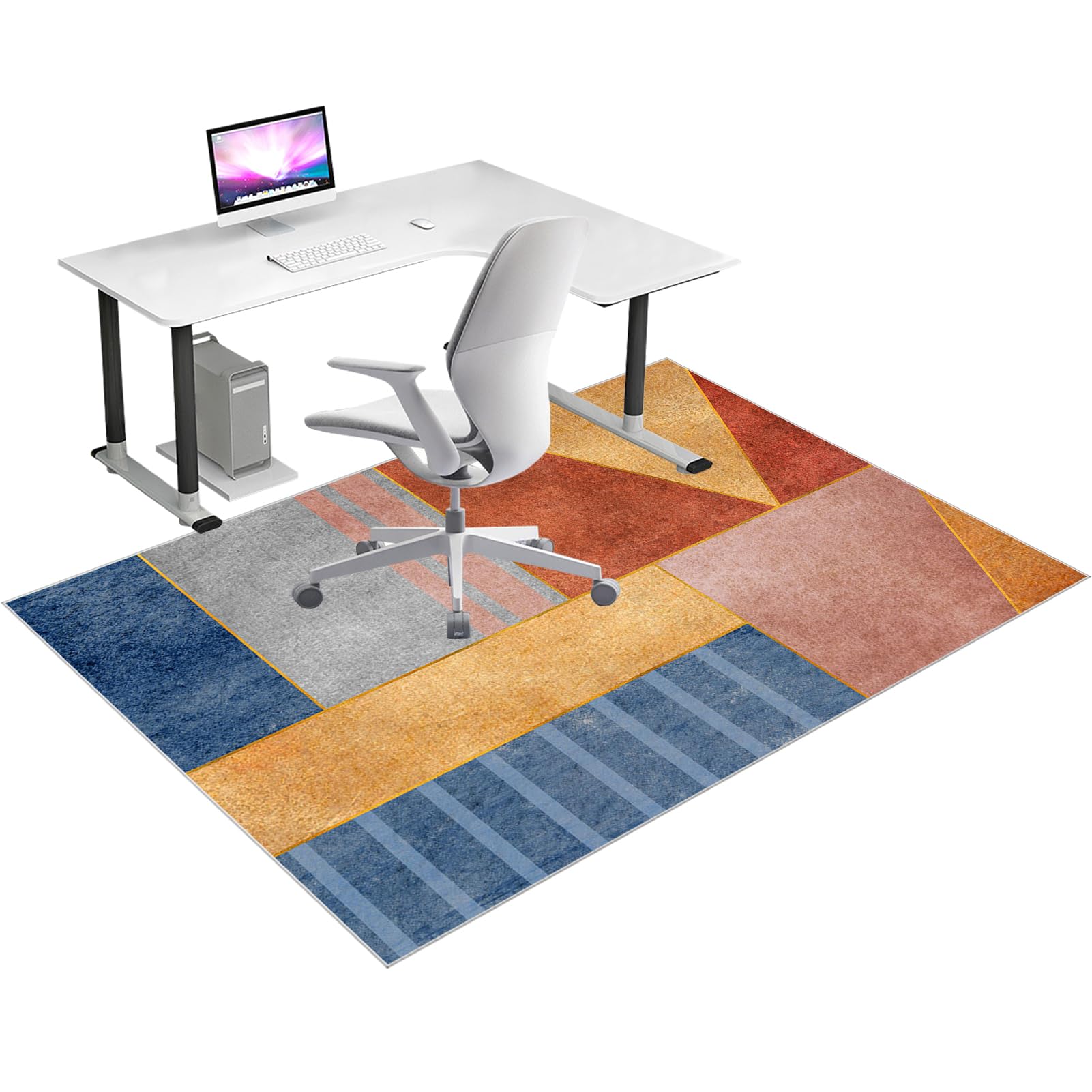 Hard Floor Protection Mat, Office Chair Mat for Hardwood/Tile Floor, Computer Gaming Chair Mat, Under Desk Office Gaming Rug, Carpet Protector Chair Mat Easy-Clean Floor Protector Mat 80 x 120 cm