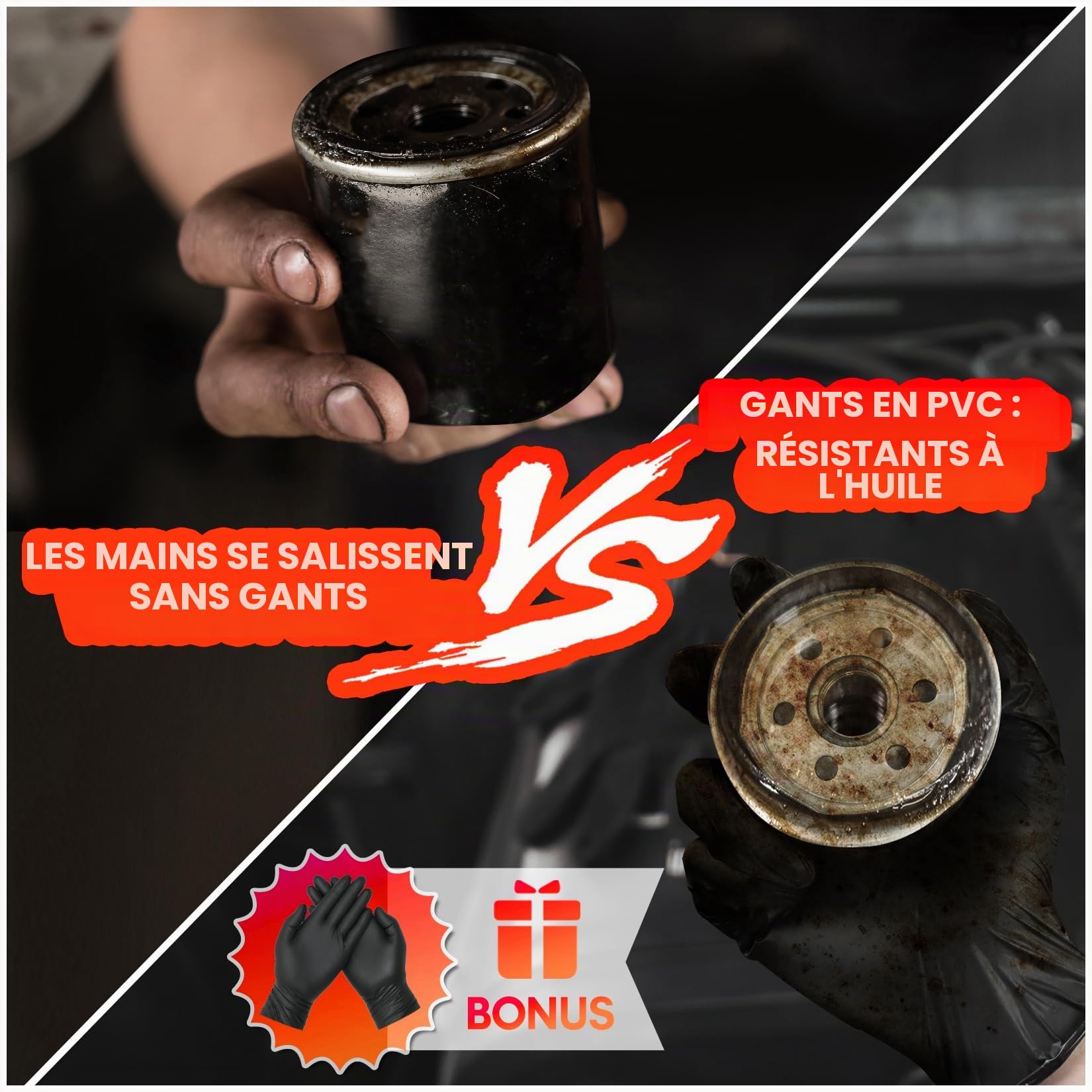 Shall Jeu de clés pour filtre à huile, pince à filtre à huile de 30,5 cm, outil à 3 mâchoires pour retirer la clé de filtre à huile réglable, filetage intérieur 1/2" vers filetage extérieur 3/8"