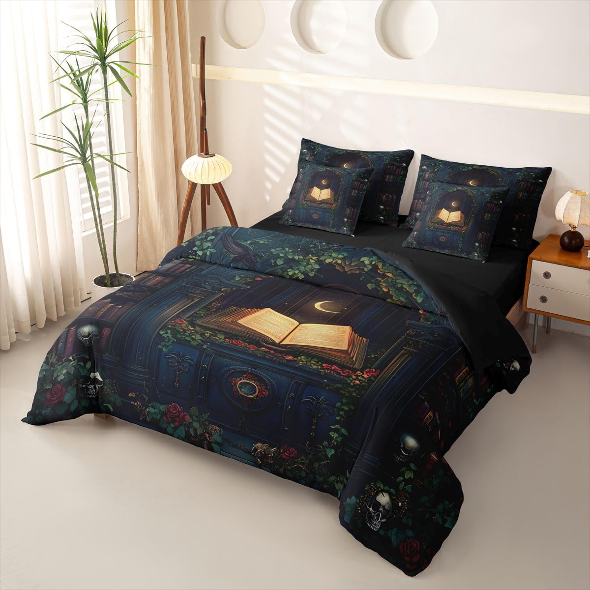 Homewish Vintage Buch Bettwäsche 135x200 7teilig