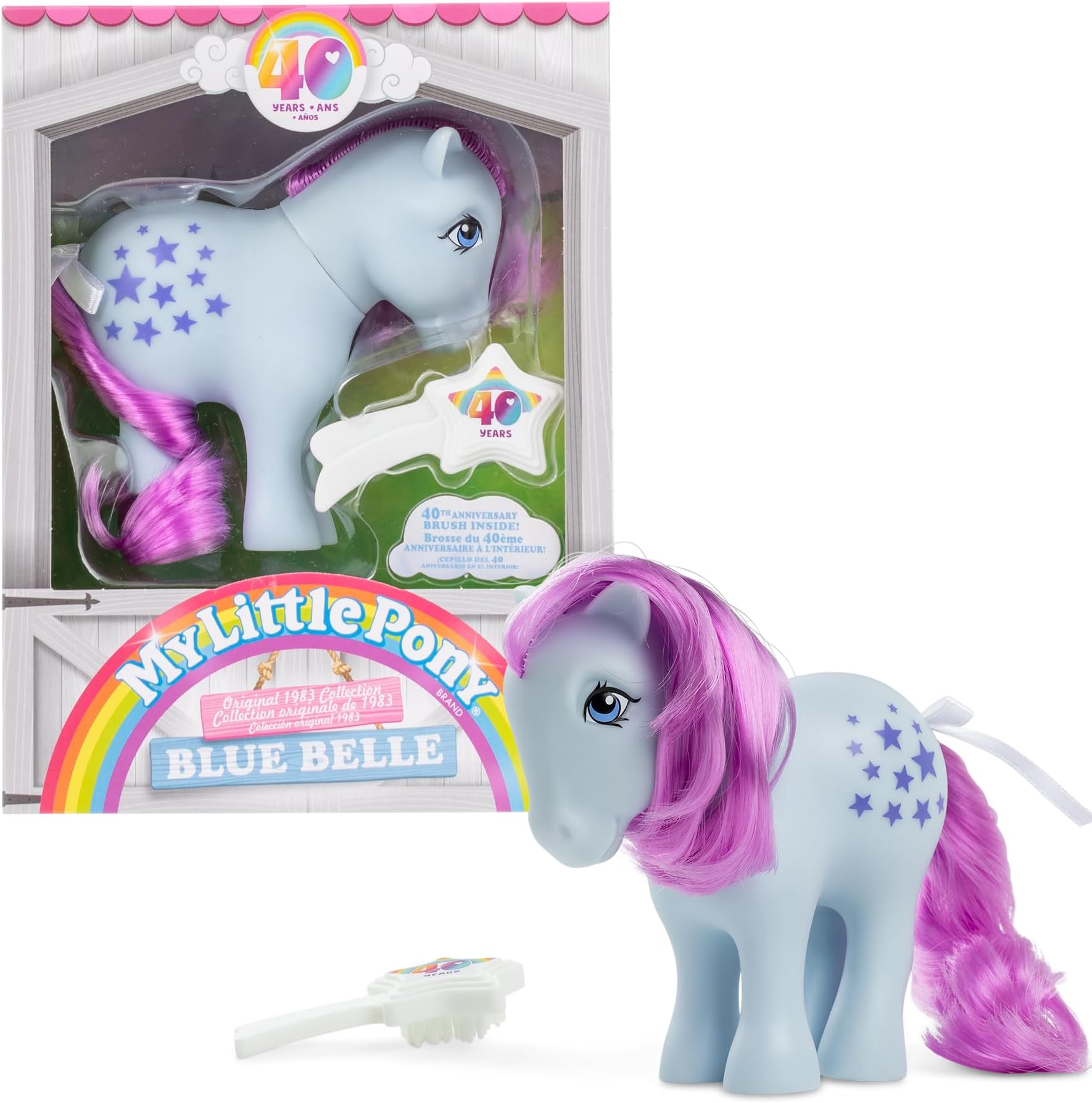 My Little Pony | Blue Belle Classic Pony | Retro Horse Gifts for Girls and Boys, Collectable Vintage Horse Toys for Kids, Unicorn Toys for Boys and Girls Ages 4+ | 35322