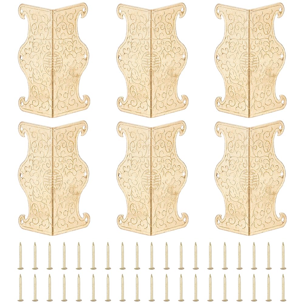 Protection d'angle vintage en laiton pour réparer une boîte en bois