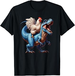 Chicken Riding T-Rex Dinosaur Farm Lover Farmer T-Shirt