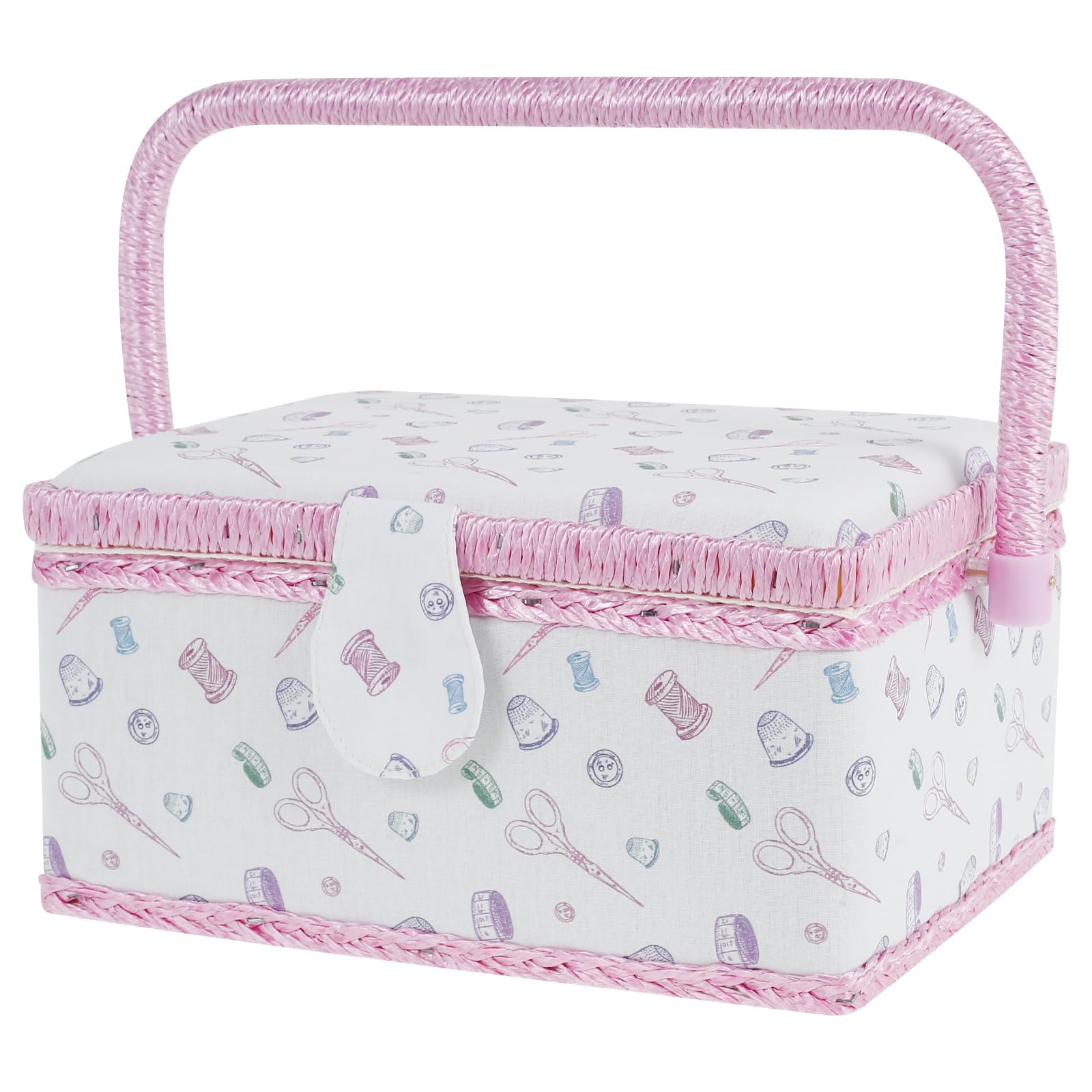 Caja de costura portátil para organizar hilos y agujas en el salón