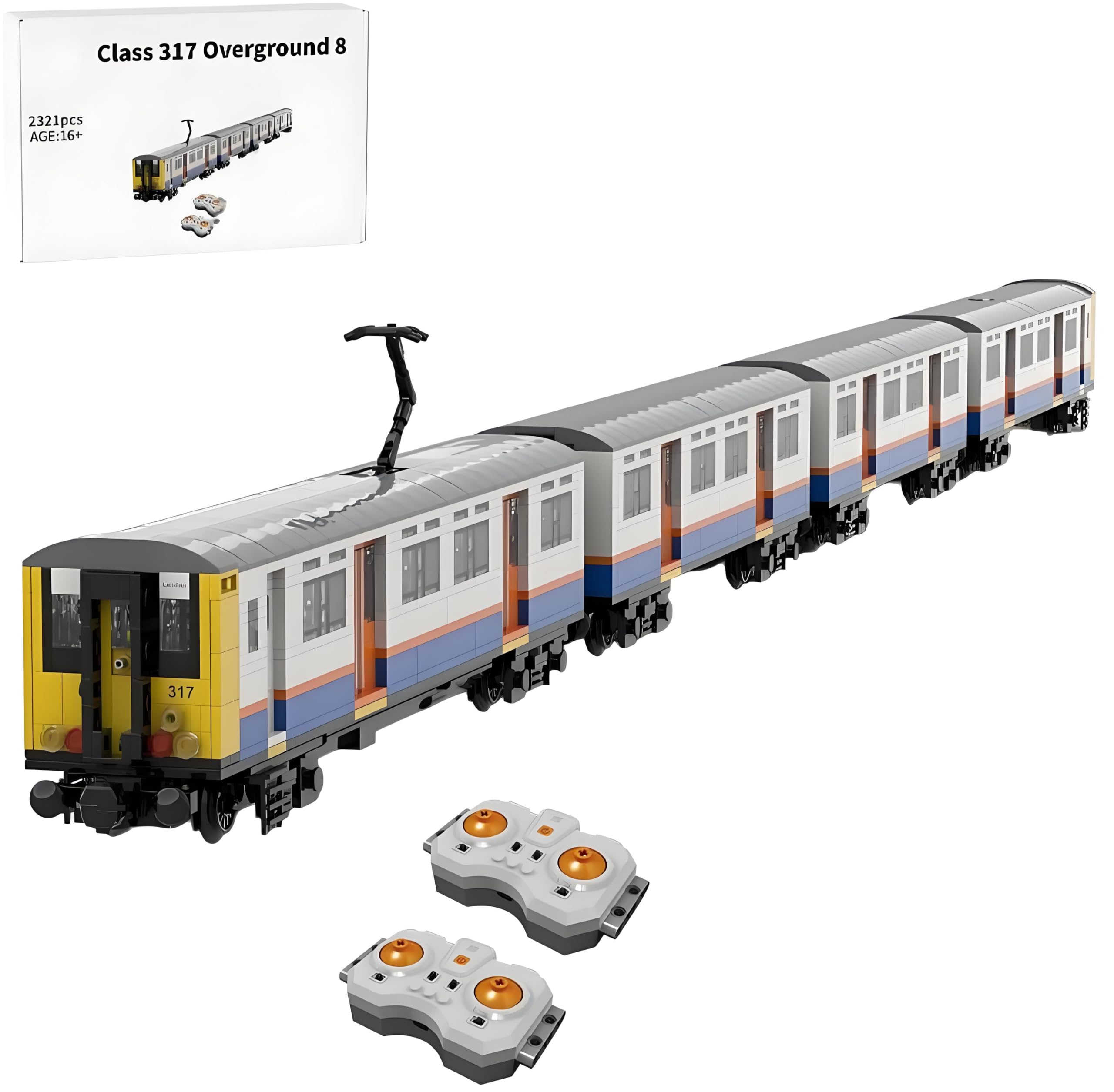 British Rail Class 317 - Blocchi da costruzione Overground, set di treni a vapore per ferrovia e ferrovia, compatibile con set di treni, set di treni elettrici per adulti, 2321 pezzi