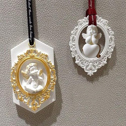 Miniatura 5 de Molde de decoración de pastel de ángel 3D, moldes de arcilla para fondant, molde de resina epoxi UV, molde de chocolate para bebé (2 unidades)