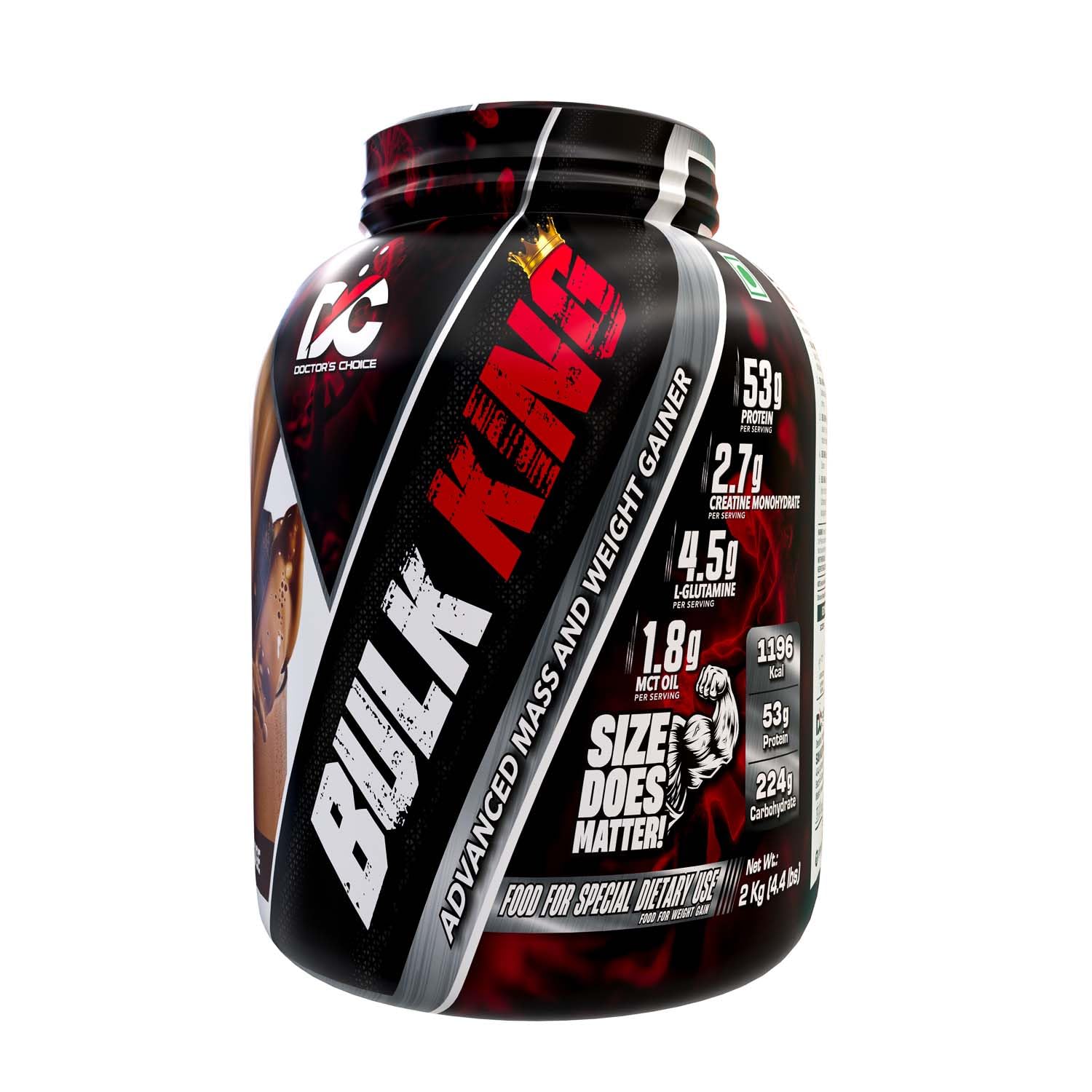 DC DOCTORS CHOICE Bulk King Advanced Mass Gainer and Weight Gainer for bulking (Choco Brownie Fudge, 2Kg)