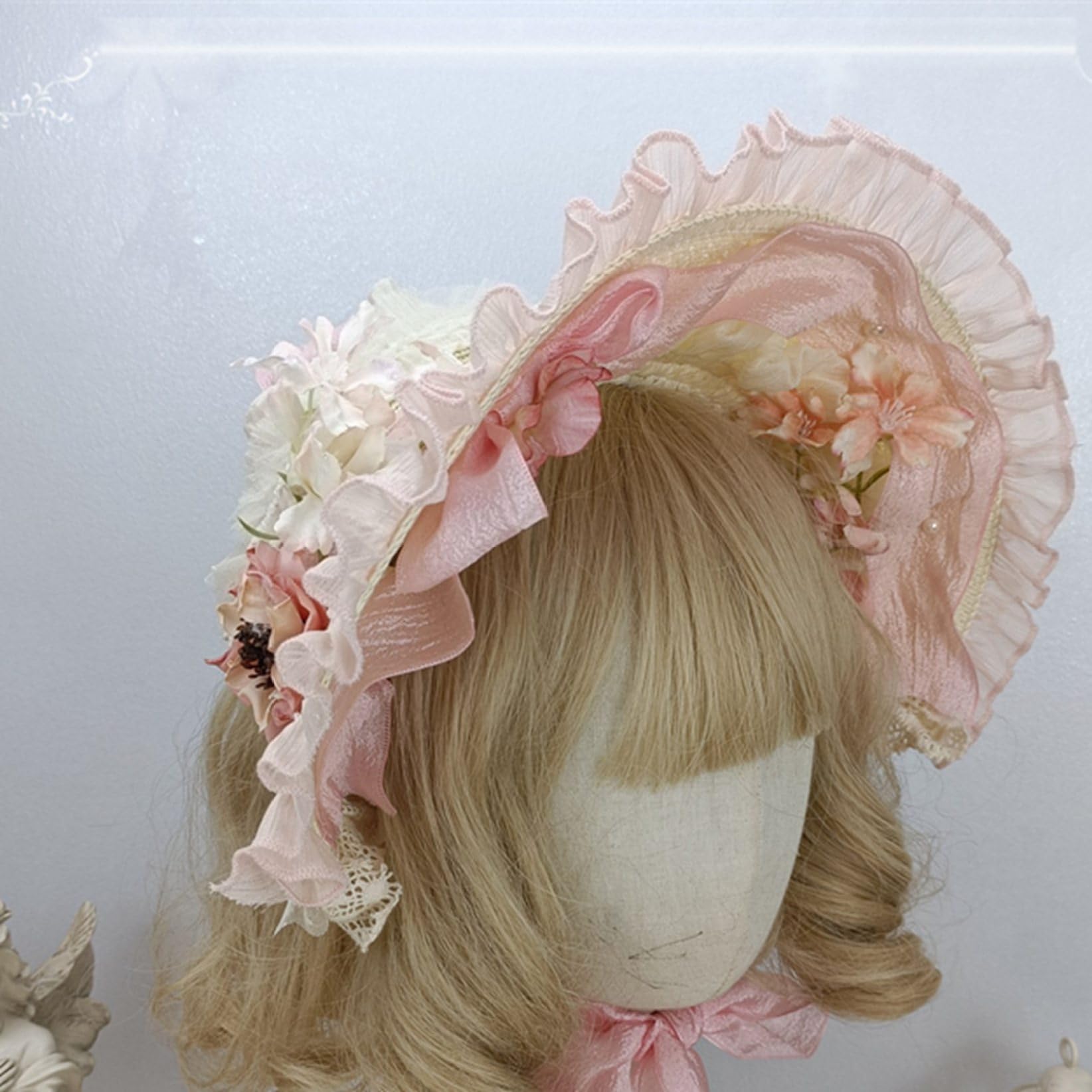 ピンクハウス のボンネット フード ボネ 帽子 ヘッドドレス Bonnet ボネ 帽子 ピンクハウス のボンネット フード ボネ 帽子 ヘッド