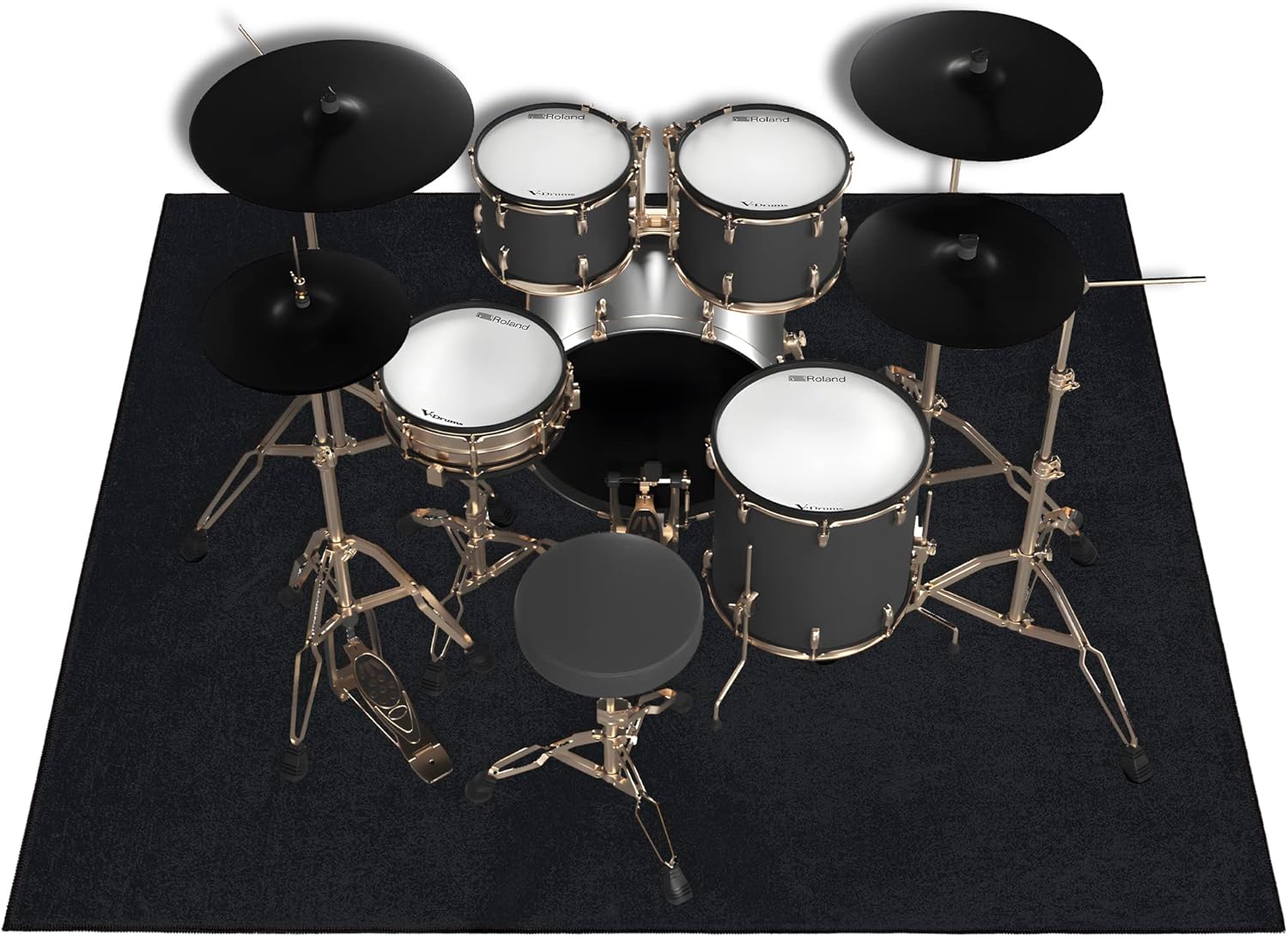 IBVIVIC 4Ft x 5.3Ft Drum Pad Drum Mat Drum Carpet, TPR with NonSlip Grip Bottom