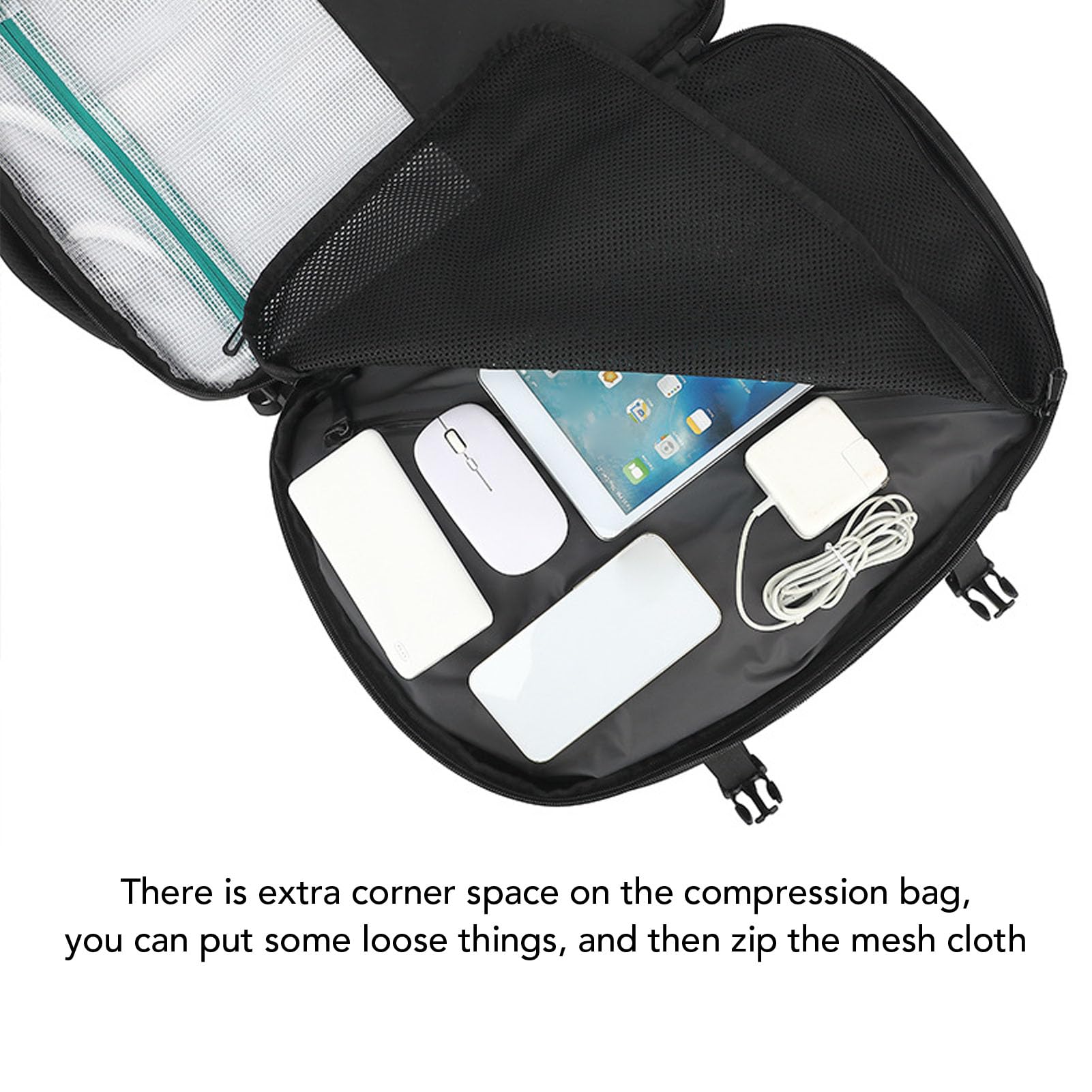 Gugxiom Sac à Dos 55L Compression de Vide de Voyage Extensible avec Une Pompe à Air, Une épreuve d'eau et Un Sac à Dos D'ordinateur Portable Anti-vol pour la Randonnée, Les