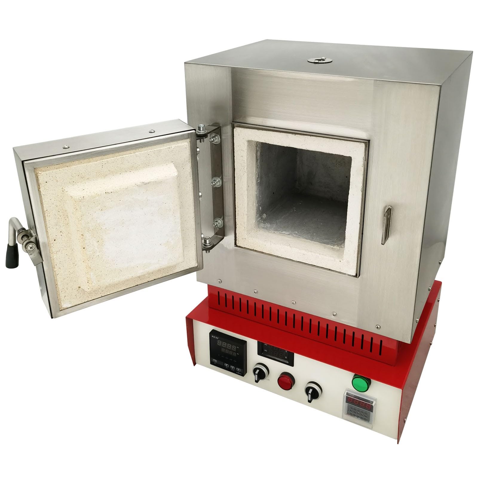 BEILOCKERY Laboratory Resistance Furnace 1100°C Max Temperature Compact All-in-One Benchtop Muffle Furnace for Lab, Dental, Jewelry Making 110V 3KW