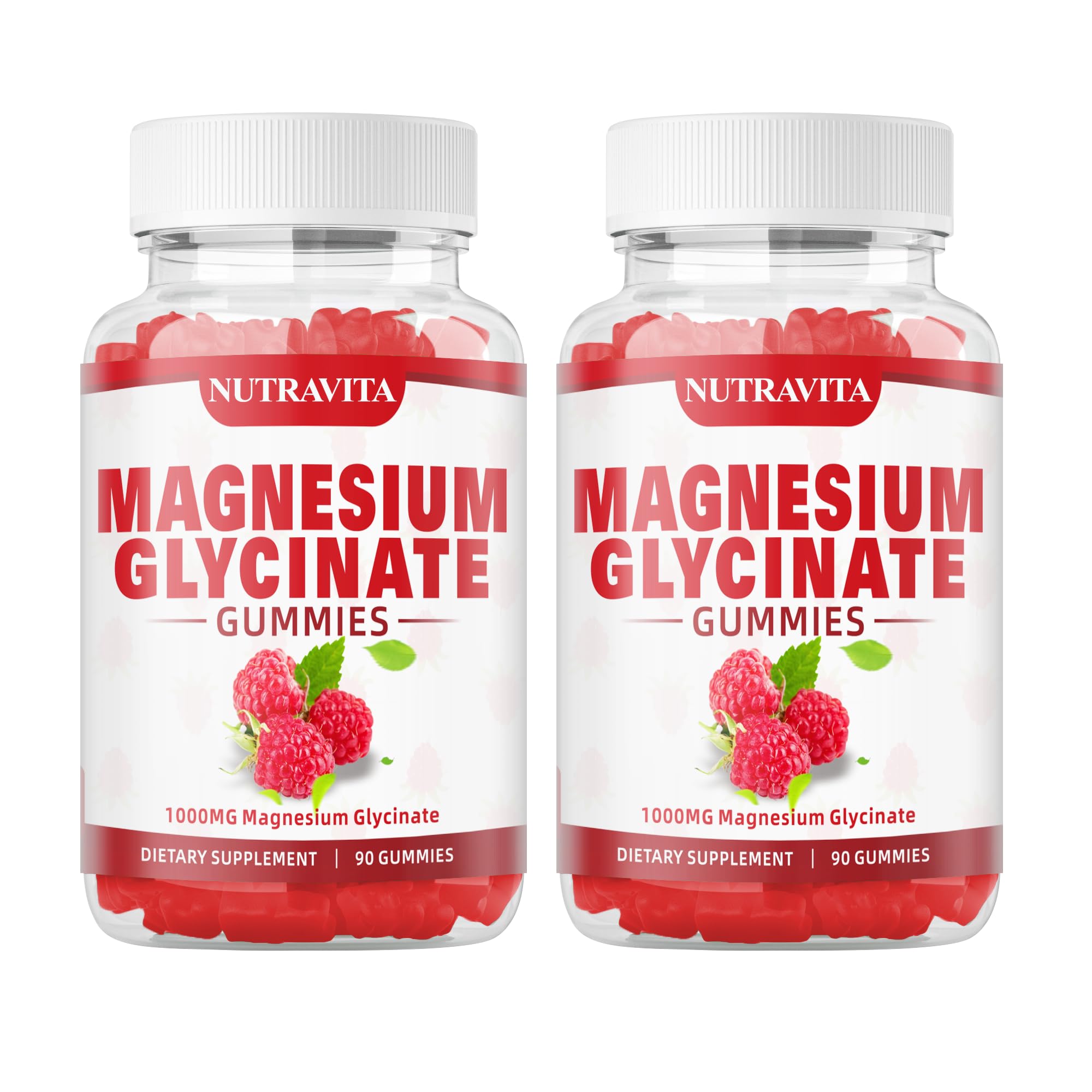 Magnesium Glycinate Gummies 1000mg with Magnesium L-Threonate,Chelated Magnesium Potassium Complex Supplement with VitD, B6, CoQ10, Calcium,Supports for Memory, Calm, Mood - 180 Gummies Raspberry