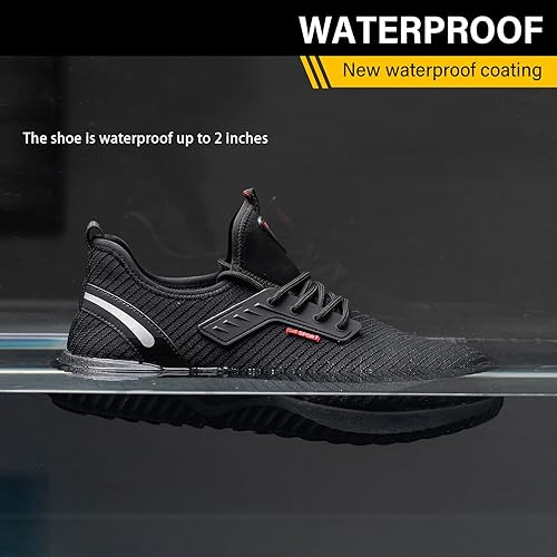 Miniatura 2 de ulogu Zapatos impermeables con punta de acero para hombre ligeros antideslizantes cómodos a prueba de pinchazos zapatos de seguridad indestructibles