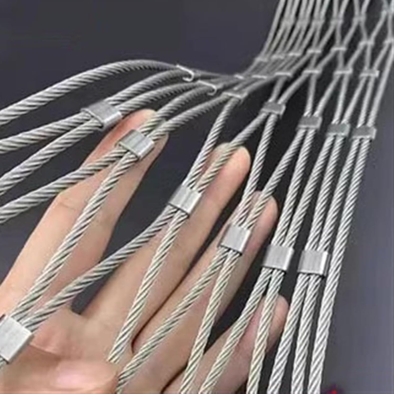 304 Stainless Steel Wire Rope Netting, Flexible Cable Mesh Protection Boundary Impact Resistance, High Altitude Anti-Fall NettingStretchable Balustrade Infill Mesh ( Size : H1.2xL2m/H3.93xL6.56ft )