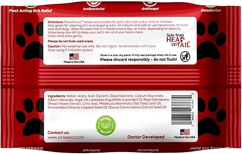 Miniatura 9 de PawsFurUs® Toallitas naturales para mascotas para perros y gatos, formuladas por médicos para el cuidado total de mascotas con protección