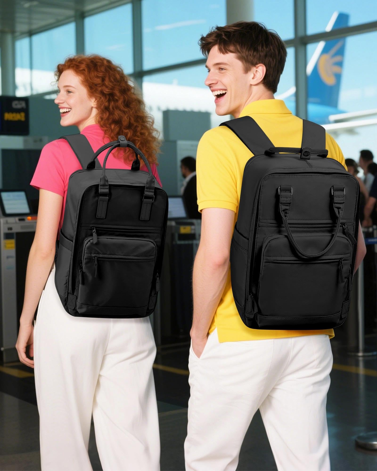 SZLX Zaino Ryanair 40x20x25 Donna Zaino da Viaggio 40x30x20 Sottovuoto con pompa Bagaglio a Mano Sottovuoto Uomo Borse da Cabina 45x36x20 Easyjet con scomparto per scarpe per Laptop da 14 Pollici