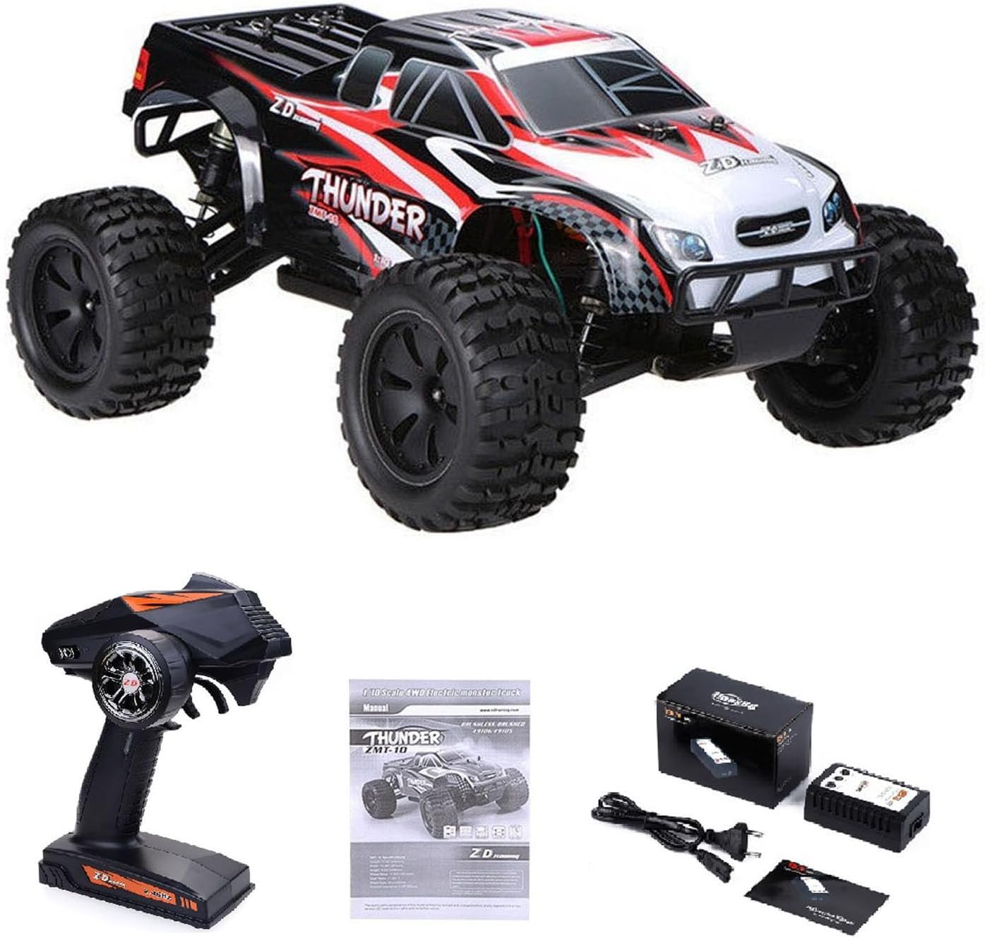 TOUCAN RC HOBBY 1/10 Racing 4 * 4 Remote Control Monster Truck 9105 Electric RC Off Road Car 2Inches Ground Clearance Battery Charger RTR